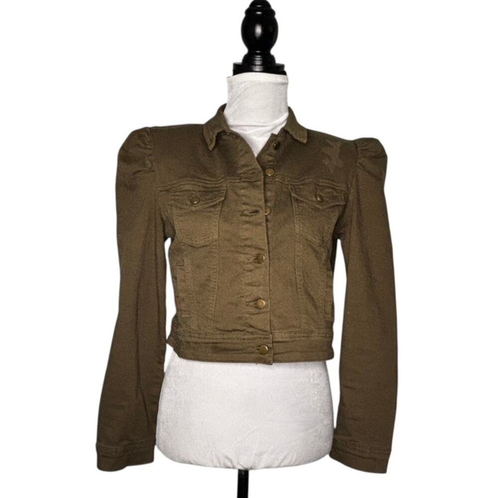 Miou Muse Cropped Jacket Earth Brown Size Medium